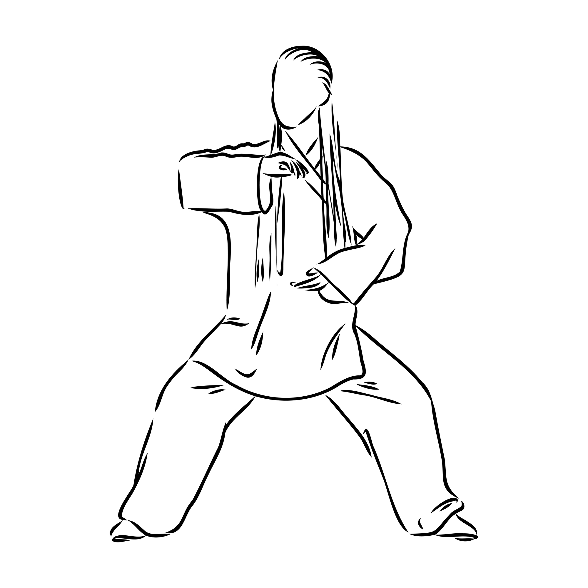 Vector illustration of a guy performing tai chi and qigong exercises